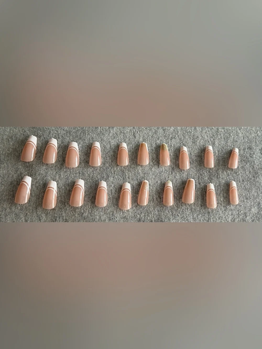 Neutral Peach French Tip Press-On Nail Set